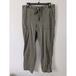 Lou & Grey Loft Green Utility Elastic Waist Cargo Pull On Pants Size Medium